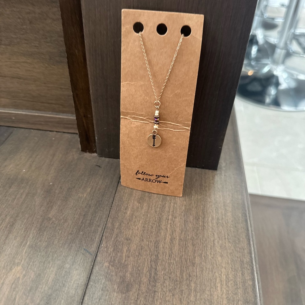 🌞 3 for $15 Follow your Arrow  Necklace with Beaded Pendant/ brand new